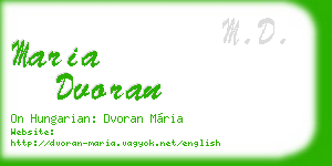 maria dvoran business card